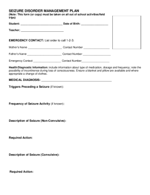 Fillable Online Epilepsy and Seizure Disorder Management Protocol Fax ...