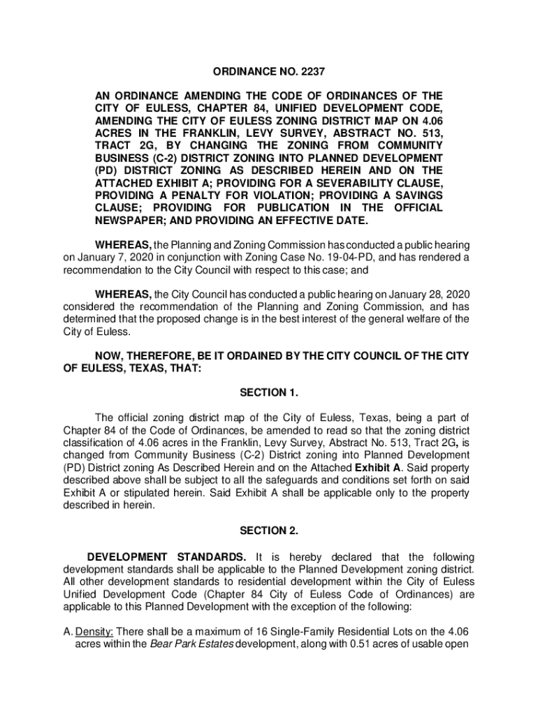 Fillable Online Unified Development Code City of Euless, TX