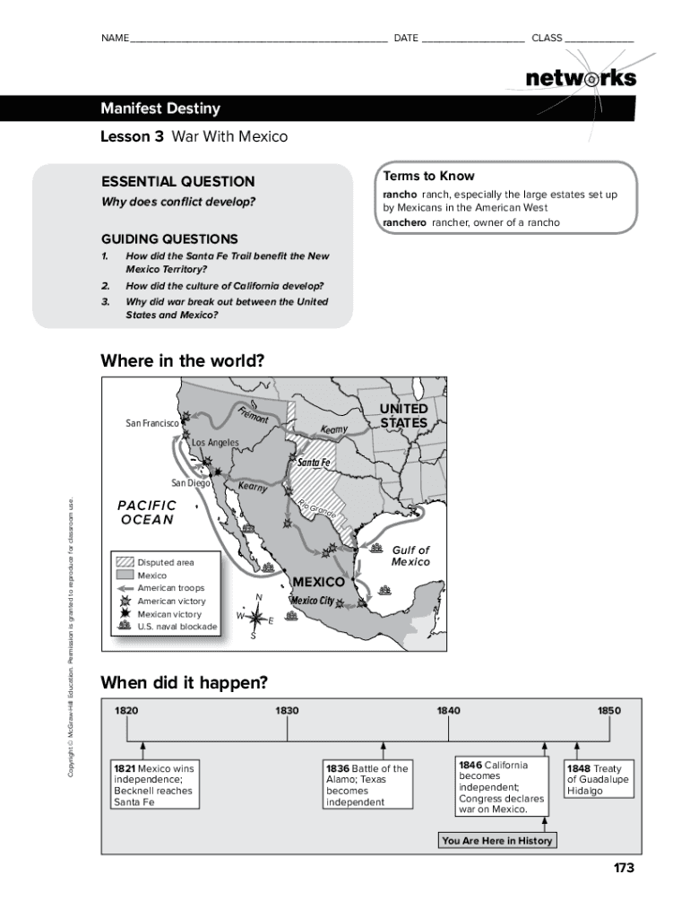 Fillable Online Chapter 13 Manifest Destiny Lesson 3 War With Mexico Quiz Fax Email Print Fillable Online Chapter 13 Manifest Destiny Lesson 3 War With Mexico Quiz Fax Email Print