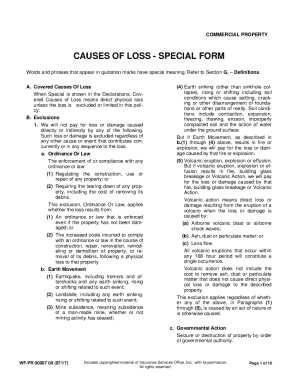 Fillable Online WF-PR 00007 00 (07-17) Causes of Loss - Special Form ...