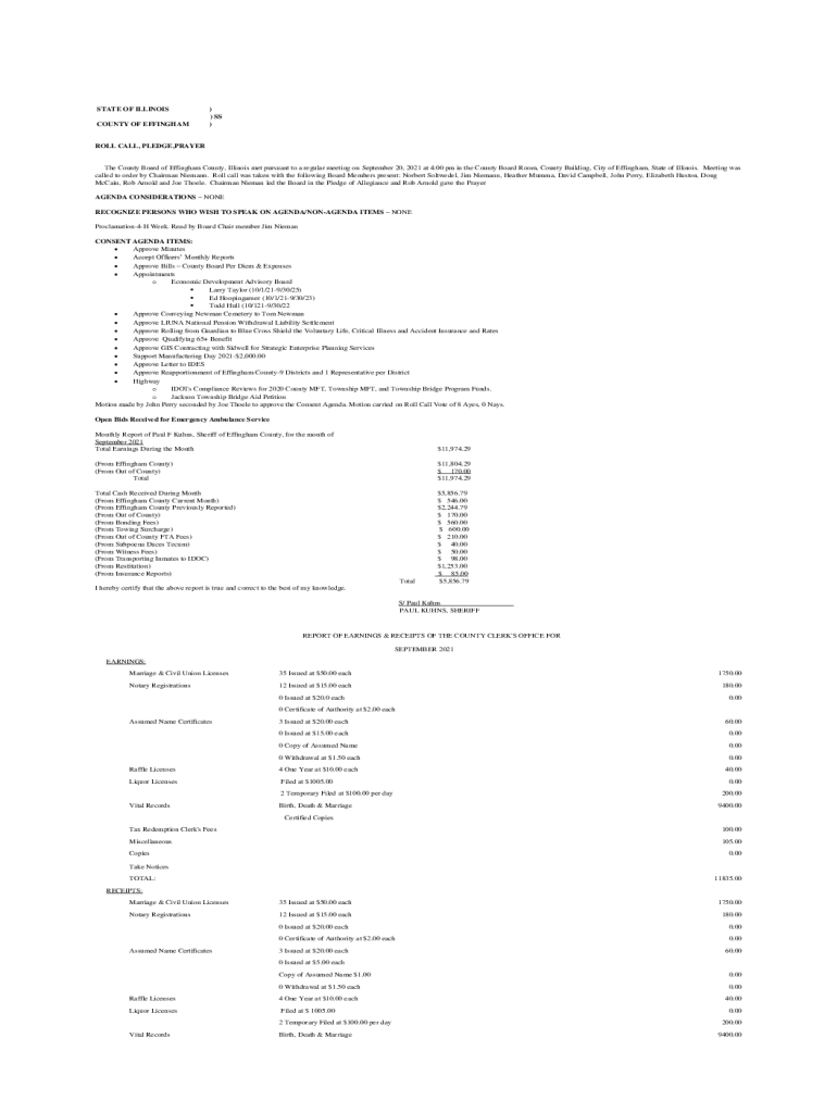 Fillable Online Effingham County Board Districts and Voting Precincts