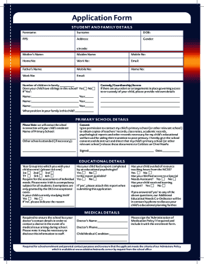 ENROLMENT APPLICATION FORM FOR SEPTEMBER ...