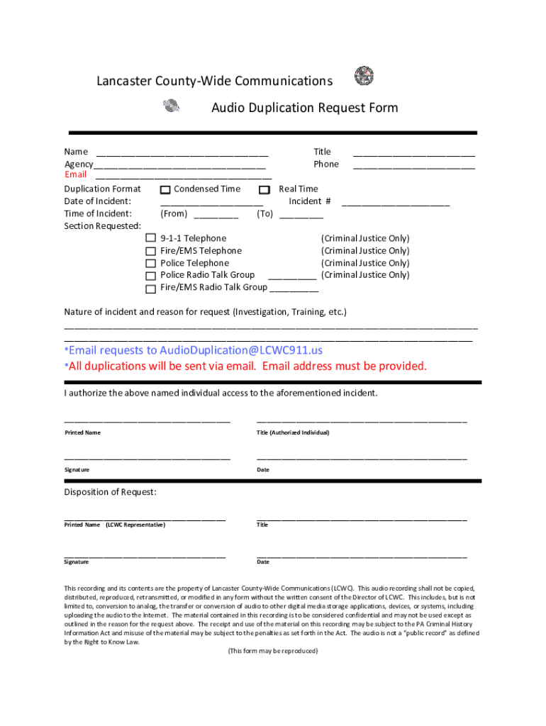 Fillable Online Live Incident List Lancaster CountyWide