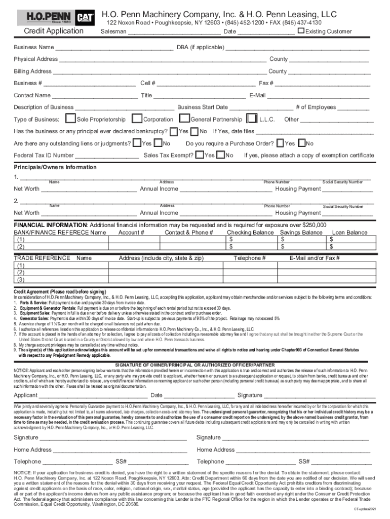 Fillable Online H O Penn Machinery Co Inc Company Profile and News