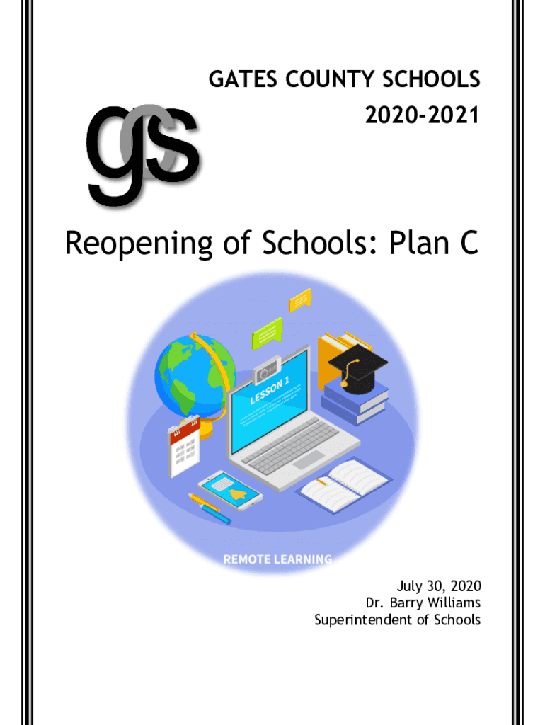 Fillable Online coserver gates k12 nc Reopening of Schools Plan C Fax