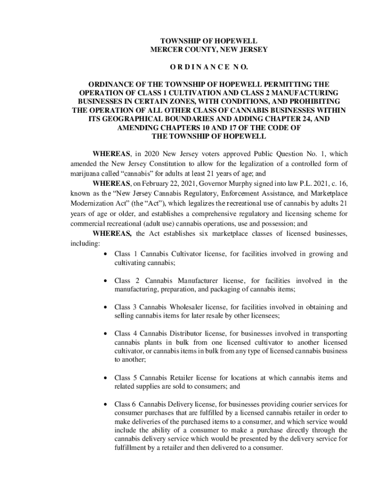 Fillable Online permits and certificates Township of Hopewell, NJ