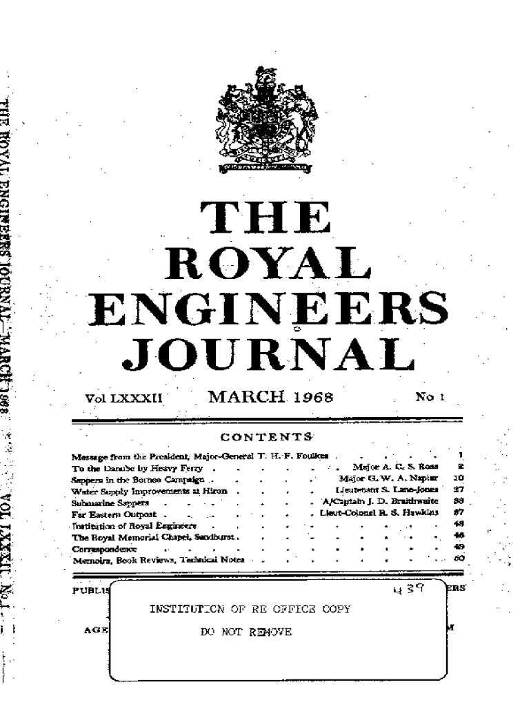 Fillable Online ROYAL ENGINEERS JOURNAL Fax Email Print - pdfFiller