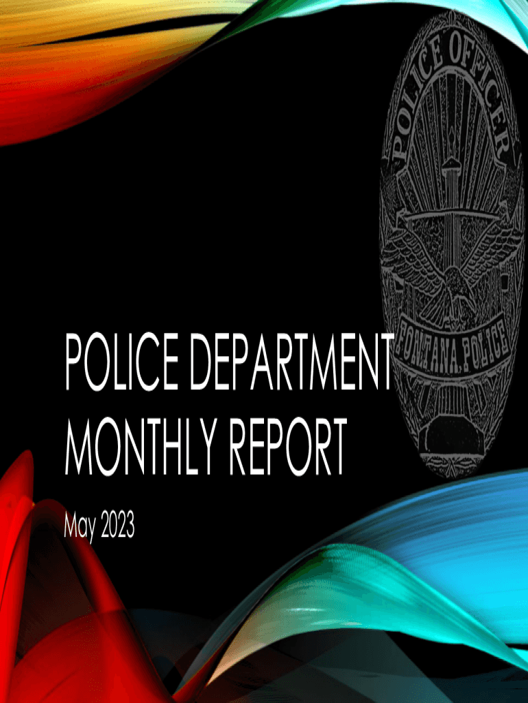 Fillable Online Police Department Monthly Report Fax Email Print