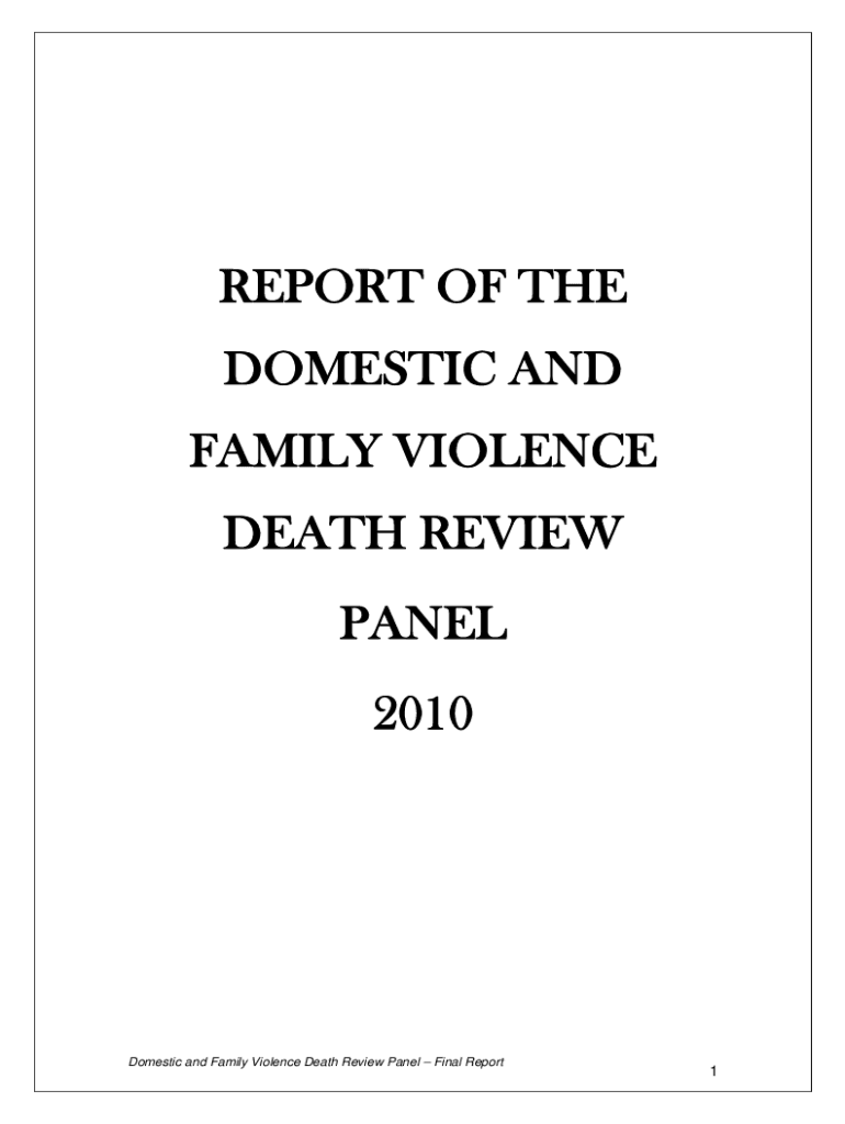 Fillable Online Domestic Violence Death Review Final Report Released