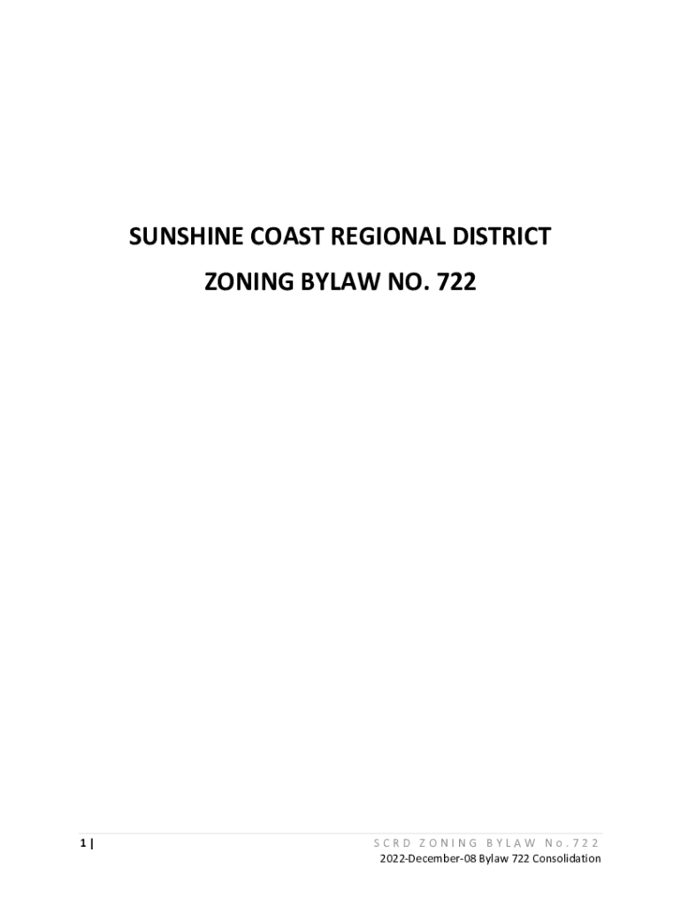 Fillable Online Zoning Bylaw No. 722 Electoral Areas B, D, E and F Fax