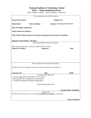 thesis submission form ciu