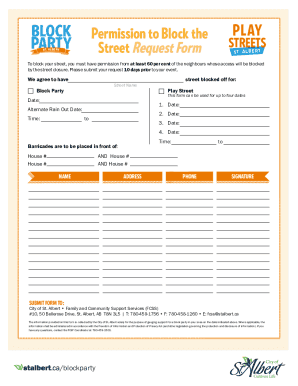 Permission to Block the Street Request Form