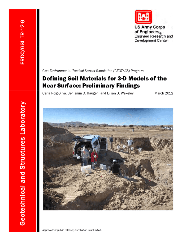 Fillable Online Defining Soil Materials for 3D Models of the Near