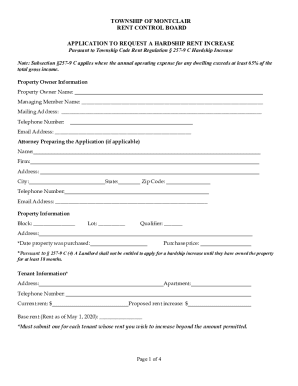 Fillable Online Hardship Rent Increase Request Form. ... Fax Email ...