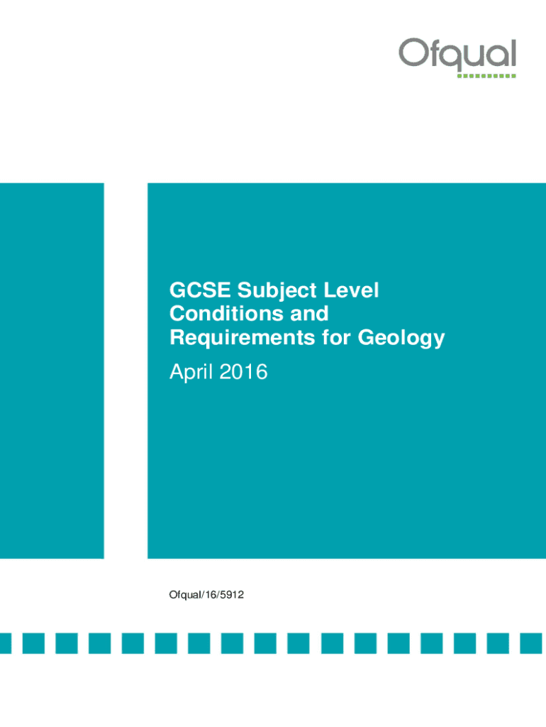 Fillable Online GCSE Subject Level Conditions and Requirements for