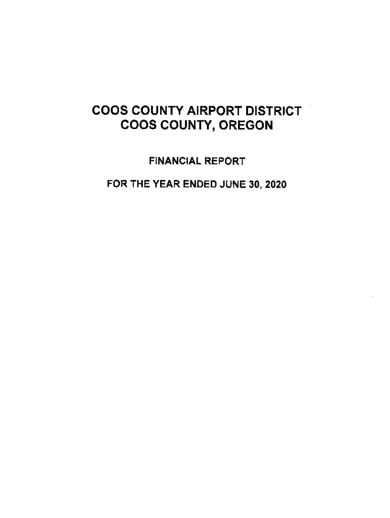 Fillable Online COOS COUNTY, OREGON FINANCIAL STATEMENTS AND Fax