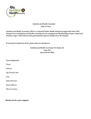 Your Information Name: Address: Zip/Postal Code: City: State ...