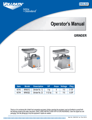 Vollrath (40743) 1HP Meat Grinder No. 12 : Home &amp;amp; Kitchen
