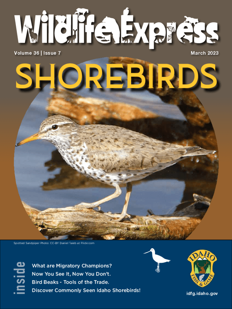 Fillable Online idfg idaho Shorebirds Idaho Fish and Game Fax Email