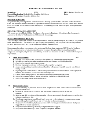 Fillable Online Position Classification Standard for Medical Officer ...