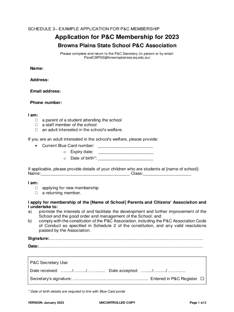 Fillable Online Application for P&C Membership for 2023 Fax Email Print ...