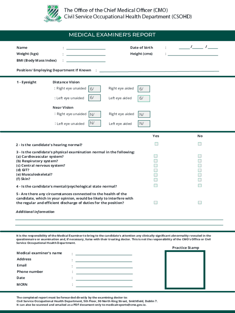 Fillable Online Merchant Mariner Medical Certificate Evaluation Report