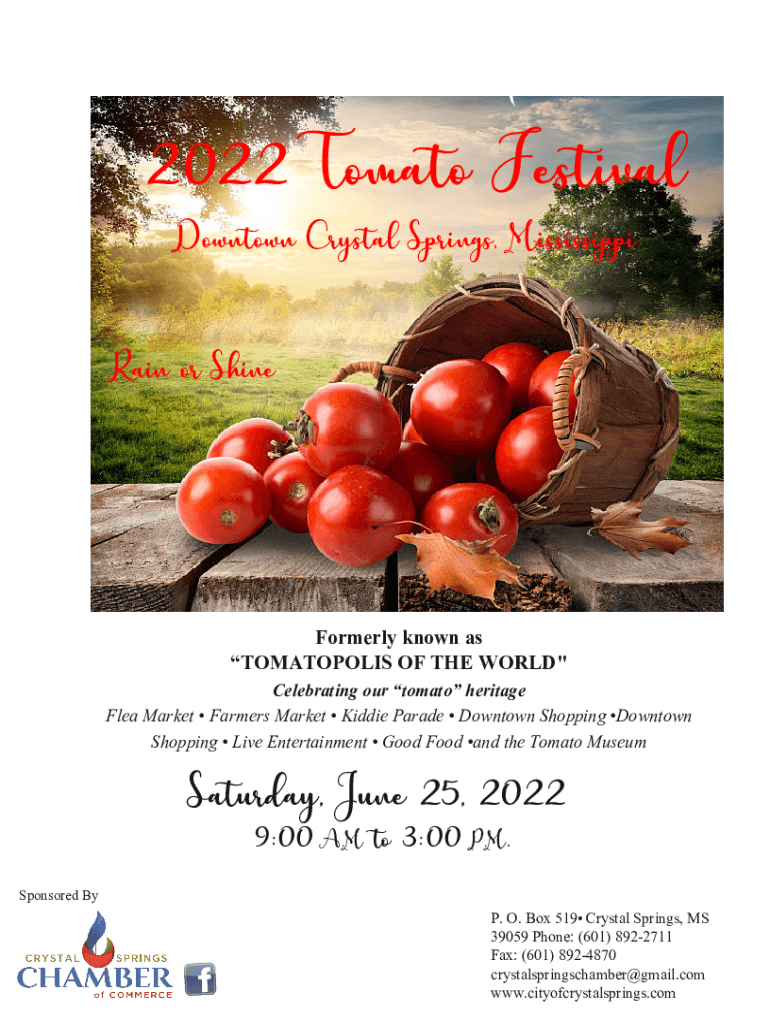 Fillable Online Hundreds of people turn out for Crystal Springs Tomato