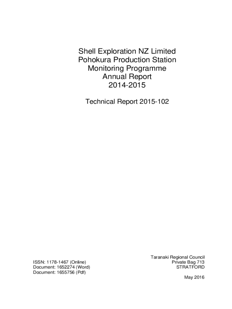 Fillable Online Shell Exploration NZ Pohokura Production Station