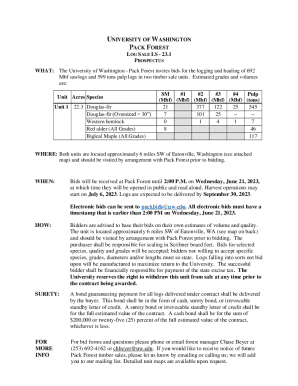 WHEN: Bids will be received at Pack Forest until 2:00 P.M. ...