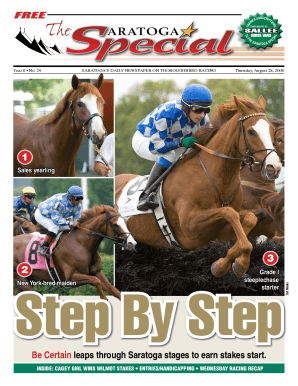 Fillable Online Saratoga - Stakes Schedule Fax Email Print - pdfFiller
