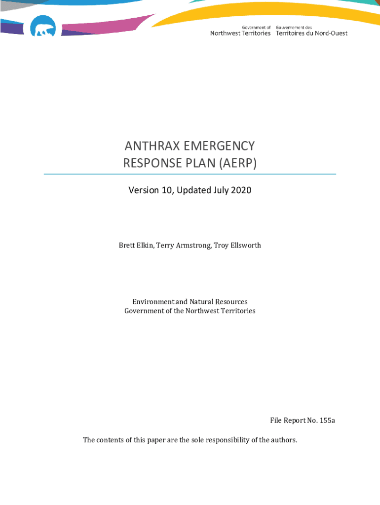 Fillable Online ANTHRAX EMERGENCY RESPONSE PLAN (AERP) Fax Email Print