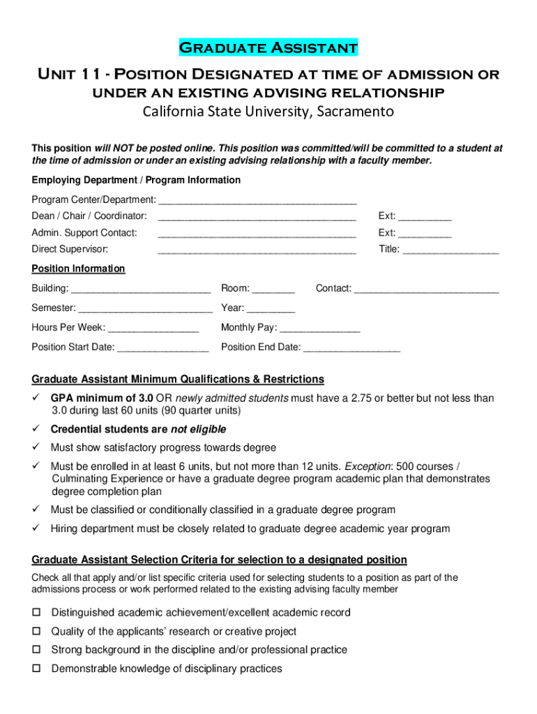 Fillable Online GA Position Not Posted.docx Fax Email Print pdfFiller