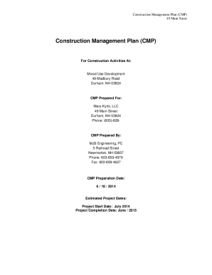 Fillable Online What is a Construction Management Plan - CMP Construct ...