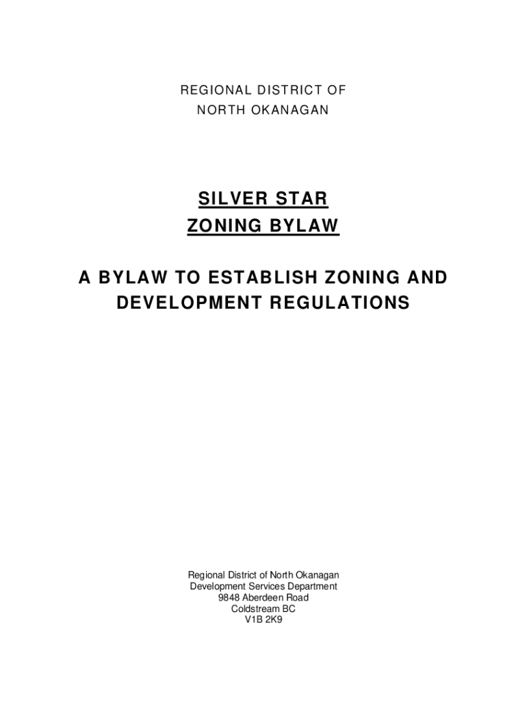 Fillable Online SILVER STAR ZONING BYLAW A Fax Email Print pdfFiller
