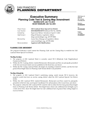 Fillable Online commissions sfplanning Executive Summary - Los Angeles ...