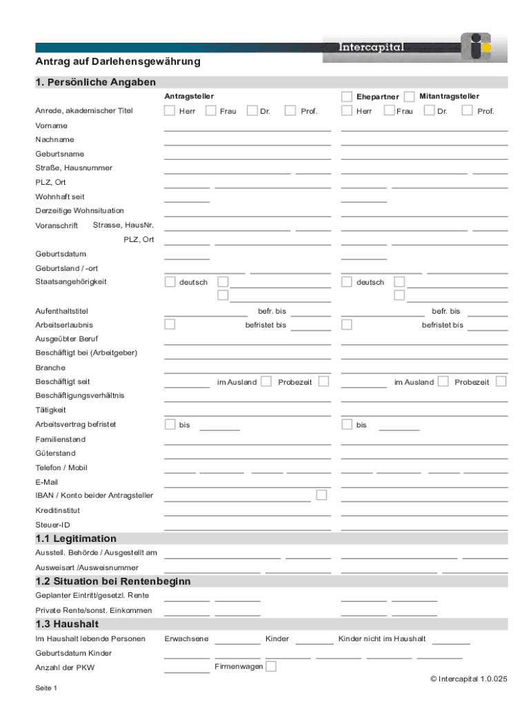 Antrag auf Darlehensgew hrung Preview on Page 1
