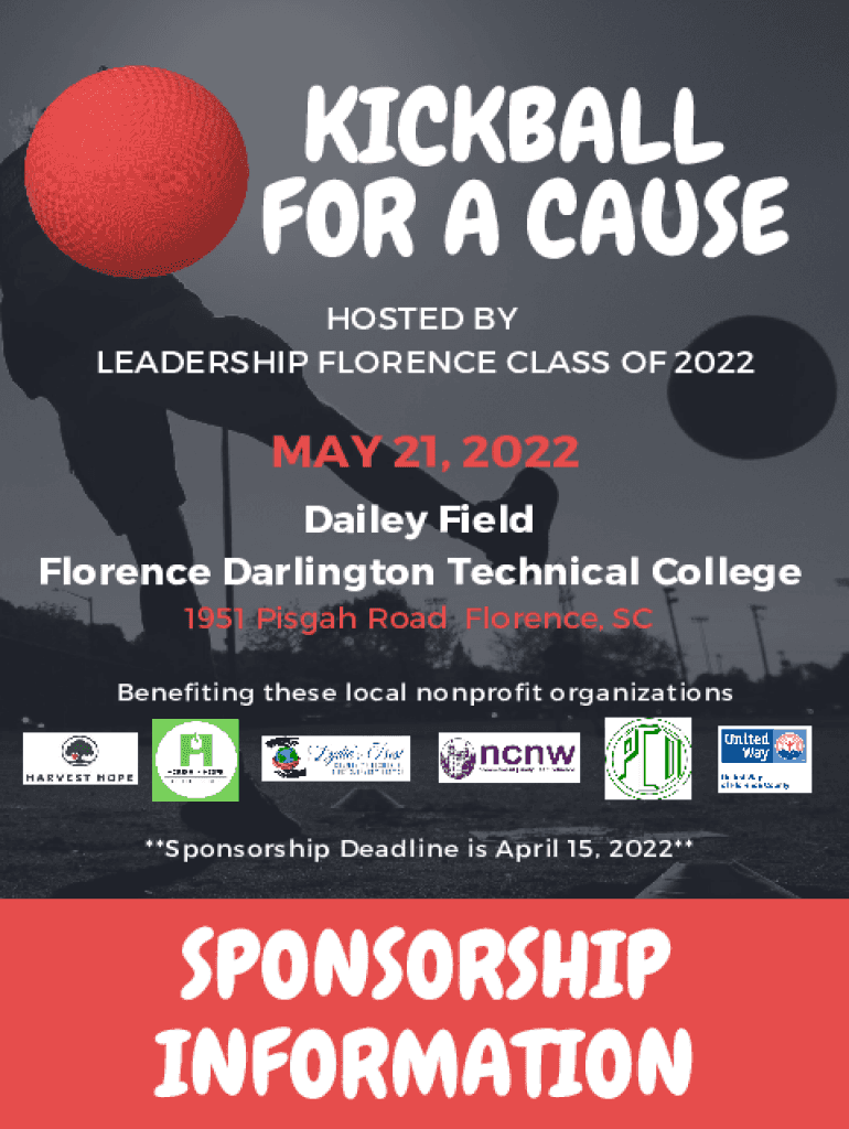 Fillable Online Leadership Florence Kickball for a Cause benefits six