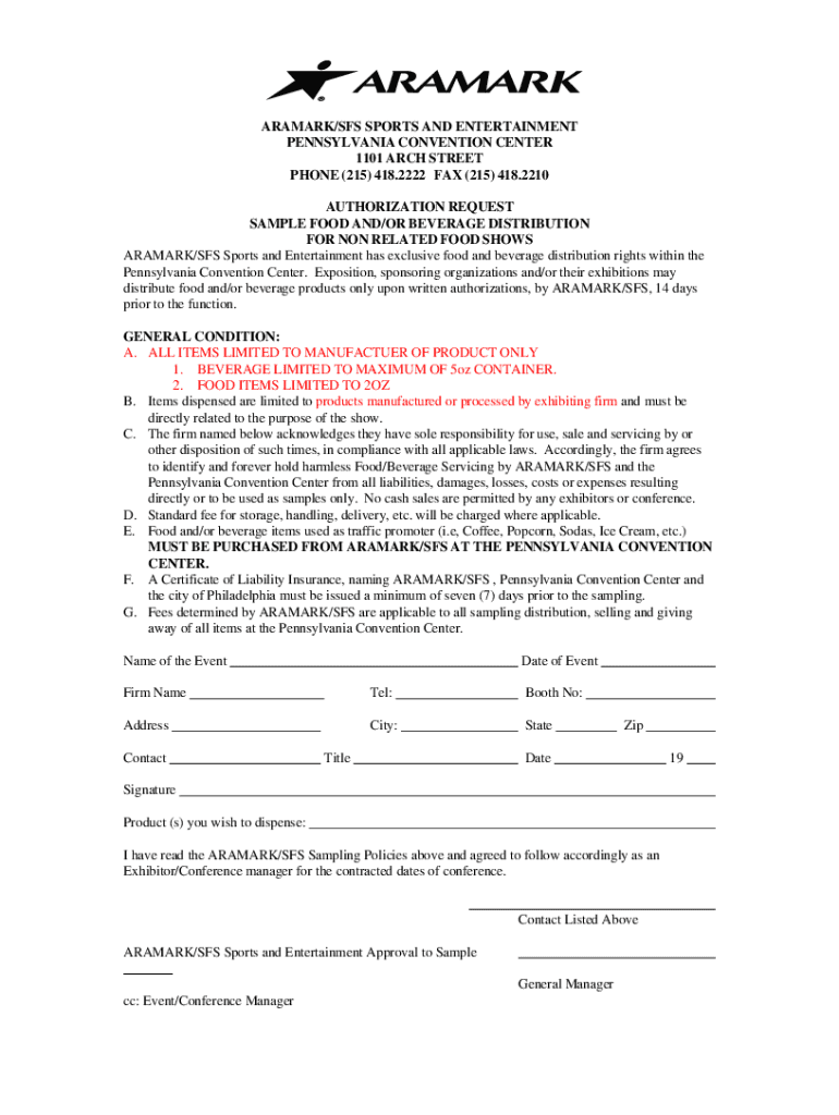 Fillable Online Fillable Online Food Sampling Form - Philadelphia ...