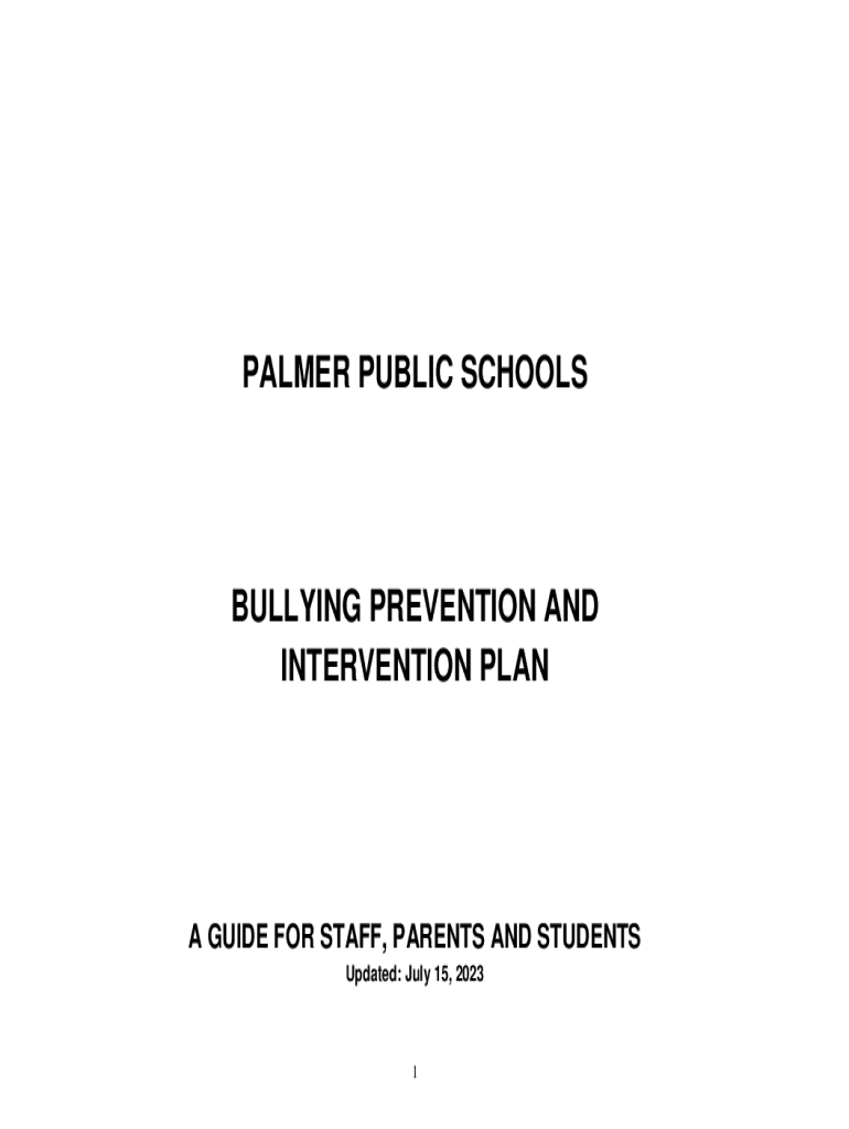 Fillable Online QPS Bullying Prevention Plan Quincy Public Schools