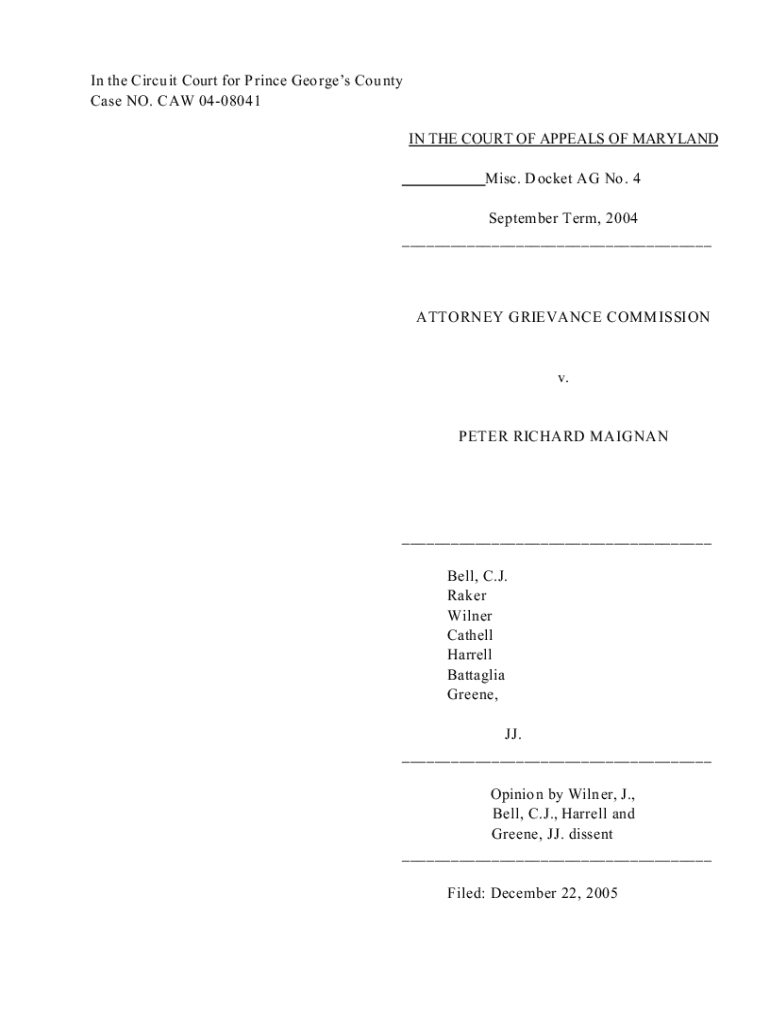 Fillable Online Attorney Grievance Comm'n of Md. v. Frost Fax Email Print pdfFiller