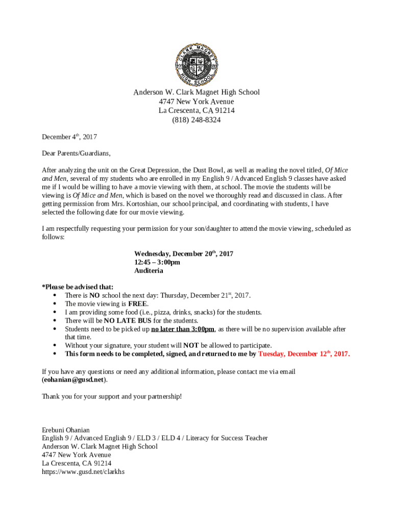 Anderson W. Clark High School Directory Details Doc