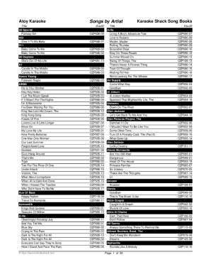 Atoy Karaoke Song Book. Karaoke song books and track lists
