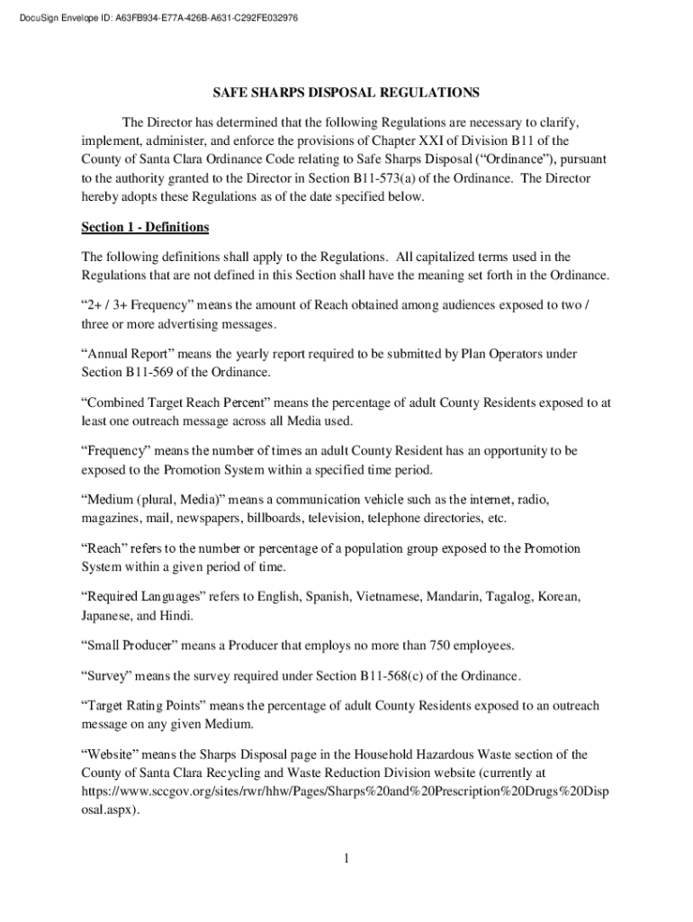 Fillable Online Safe Sharps Disposal Regulations Fax Email Print