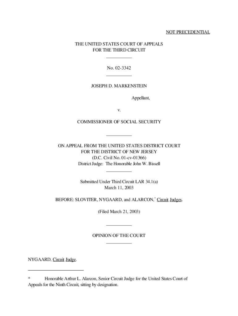 Fillable Online COMMISSIONER OF SOCIAL SECURITY Fax Email Print pdfFiller