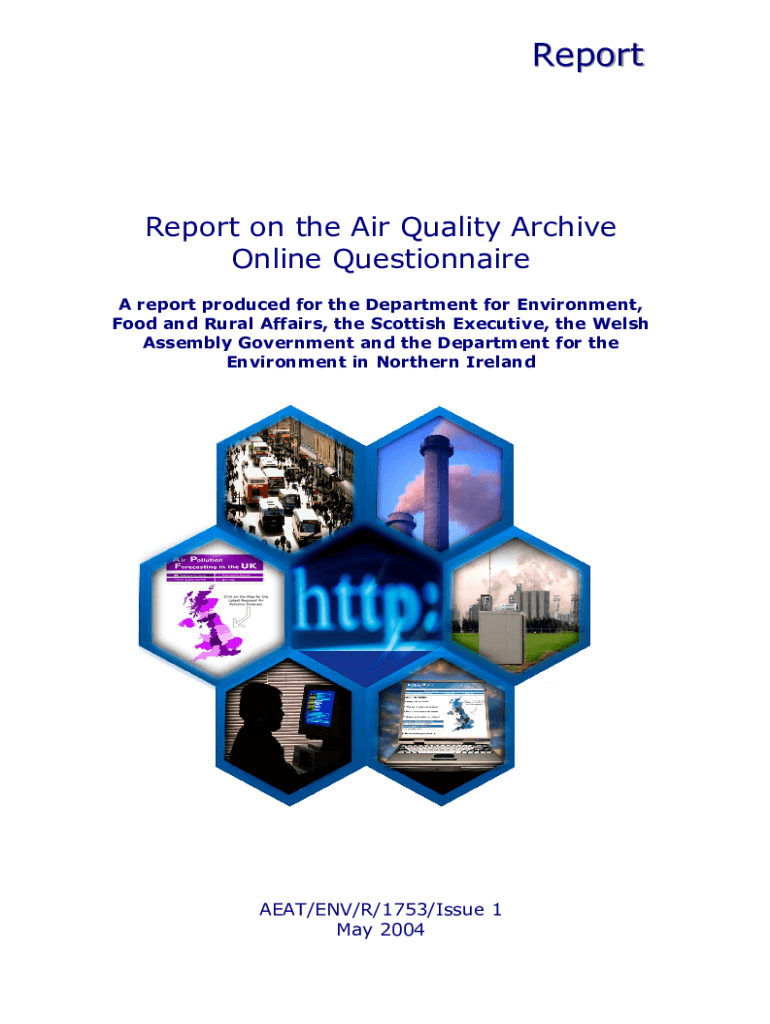 Fillable Online Report on the Air Quality Archive Online Questionnaire ...