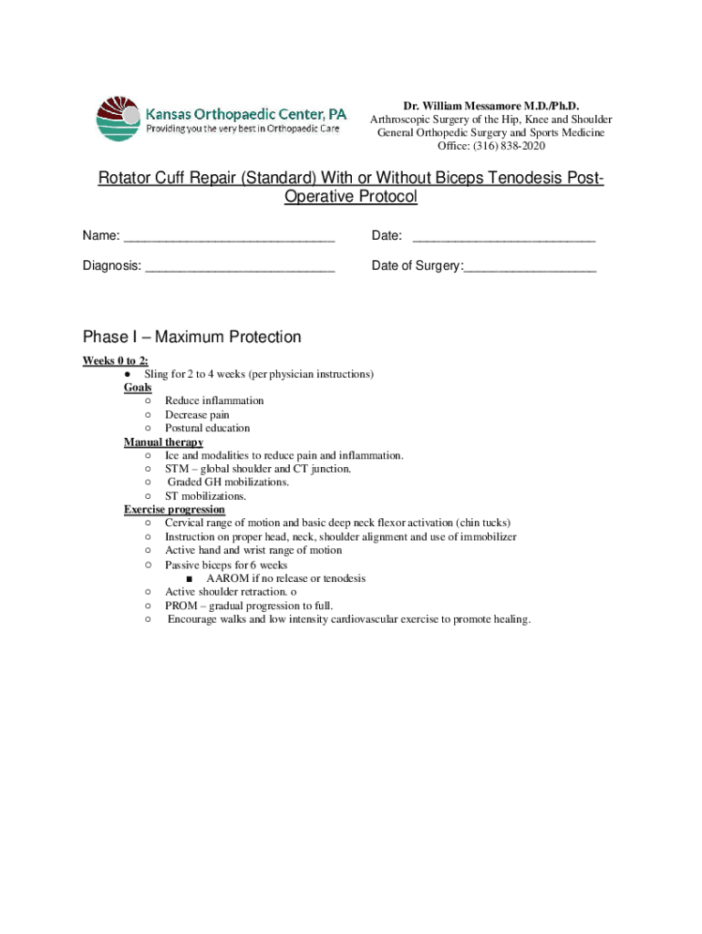 Fillable Online Dr. William Grover Messamore, MD Orthopedic Surgery Fax Email Print pdfFiller
