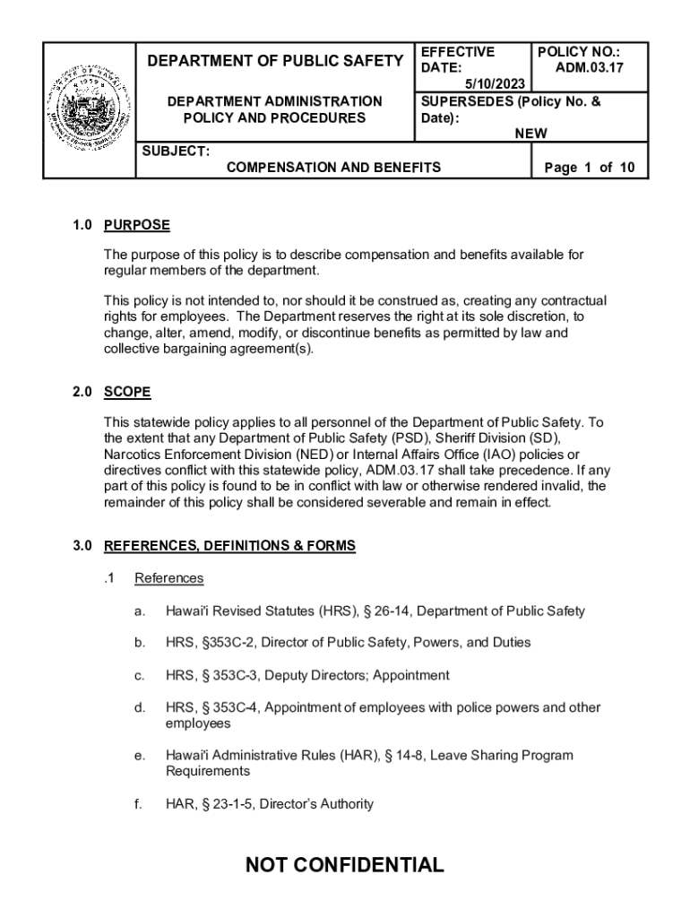 Fillable Online ADM.03.17 COMPENSATION & BENEFITS 20230508 (part 1