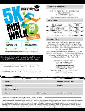 Fillable Online Direction Up 5k Registration Form - cloudfront.net Fax ...
