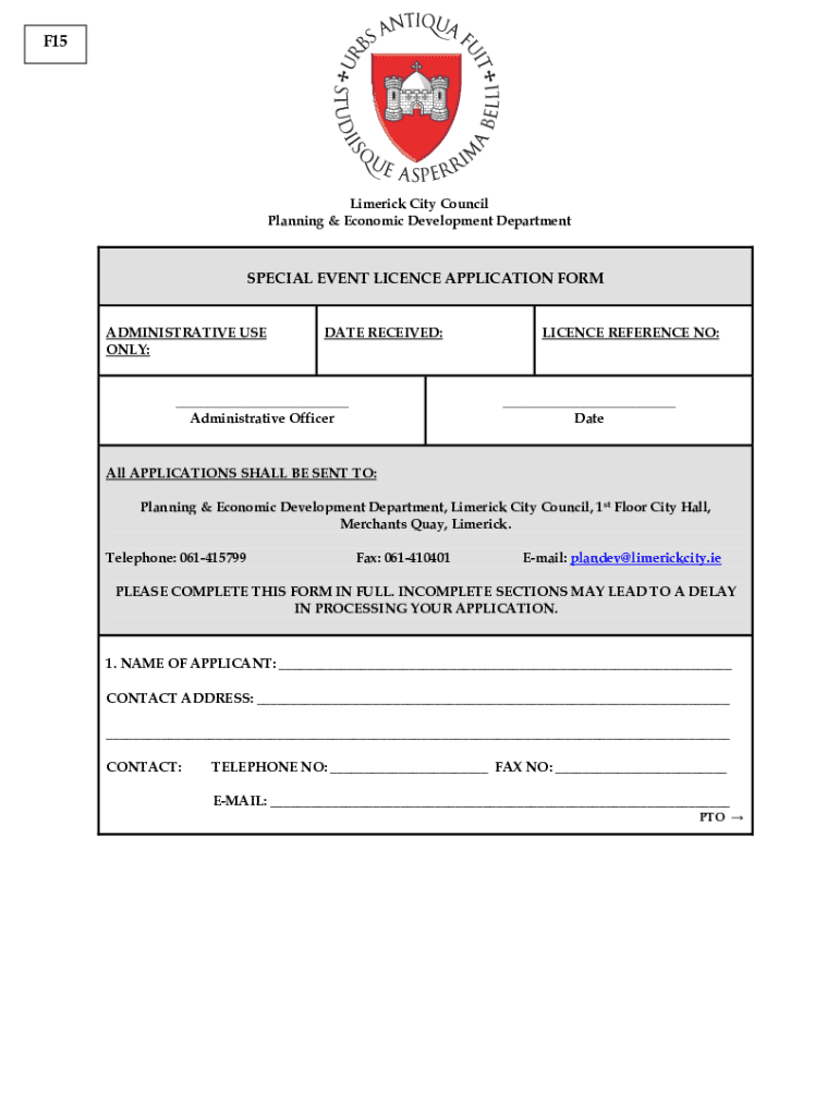 Fillable Online Planning application details ref 221114 Limerick City