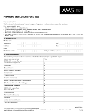 FINANCIAL DISCLOSURE FORM 2022